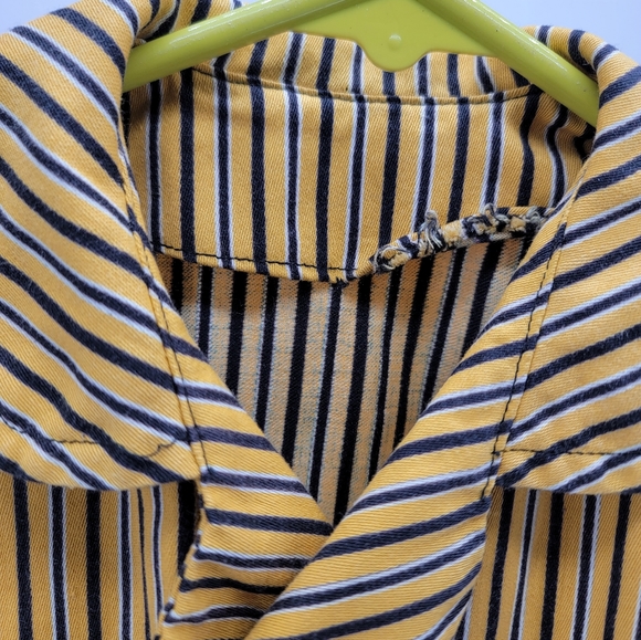 Vintage Yellow Navy Blue Striped Horseshoe Button Western Blazer Girls Size 6 - Picture 13 of 14